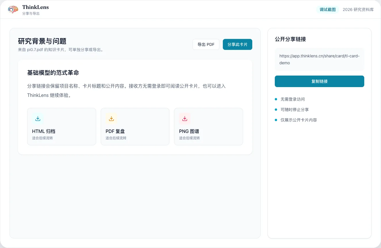 同步阅读分享与导出界面截图